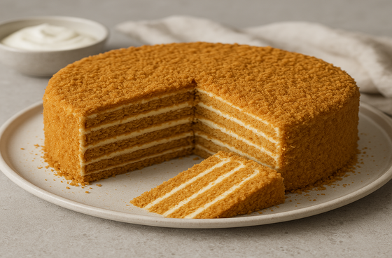 Honey cake with sour cream recipe